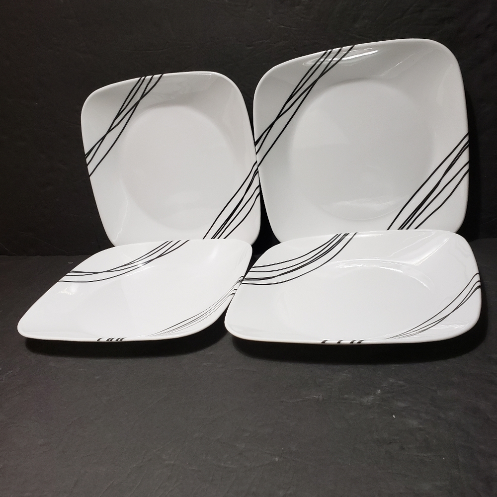 Set Of 4 CORELLE **Simple Sketch** Salad Plates (9")